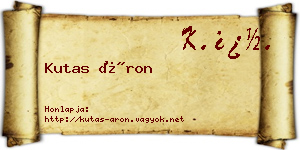 Kutas Áron névjegykártya